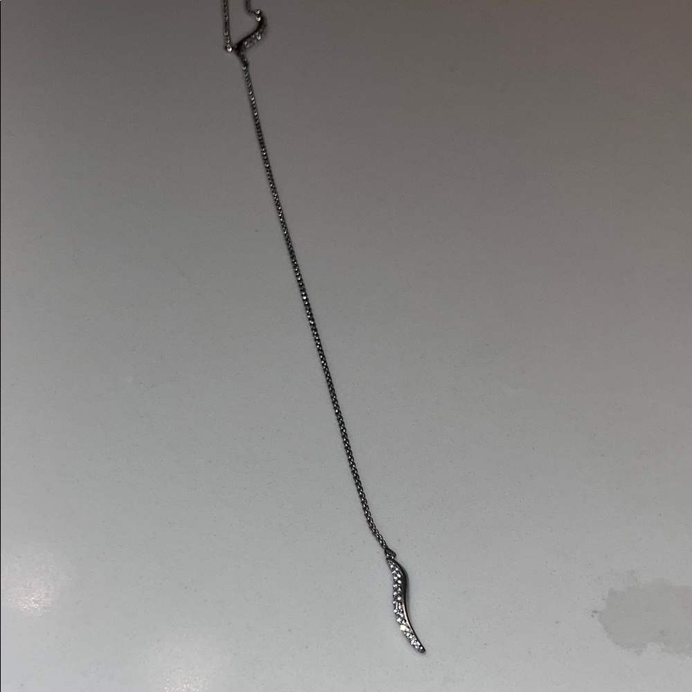 Kendra Scott Minimalist Silver Drop Lariat (Y necklace) Necklace - Women Jewelry - Picture 7 of 7